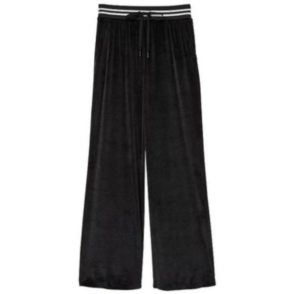 VICTORIA'S SECRET Black/White Velour Velvet Ribbed Bomber Jacket SZ XL**NEW! - Picture 7 of 7